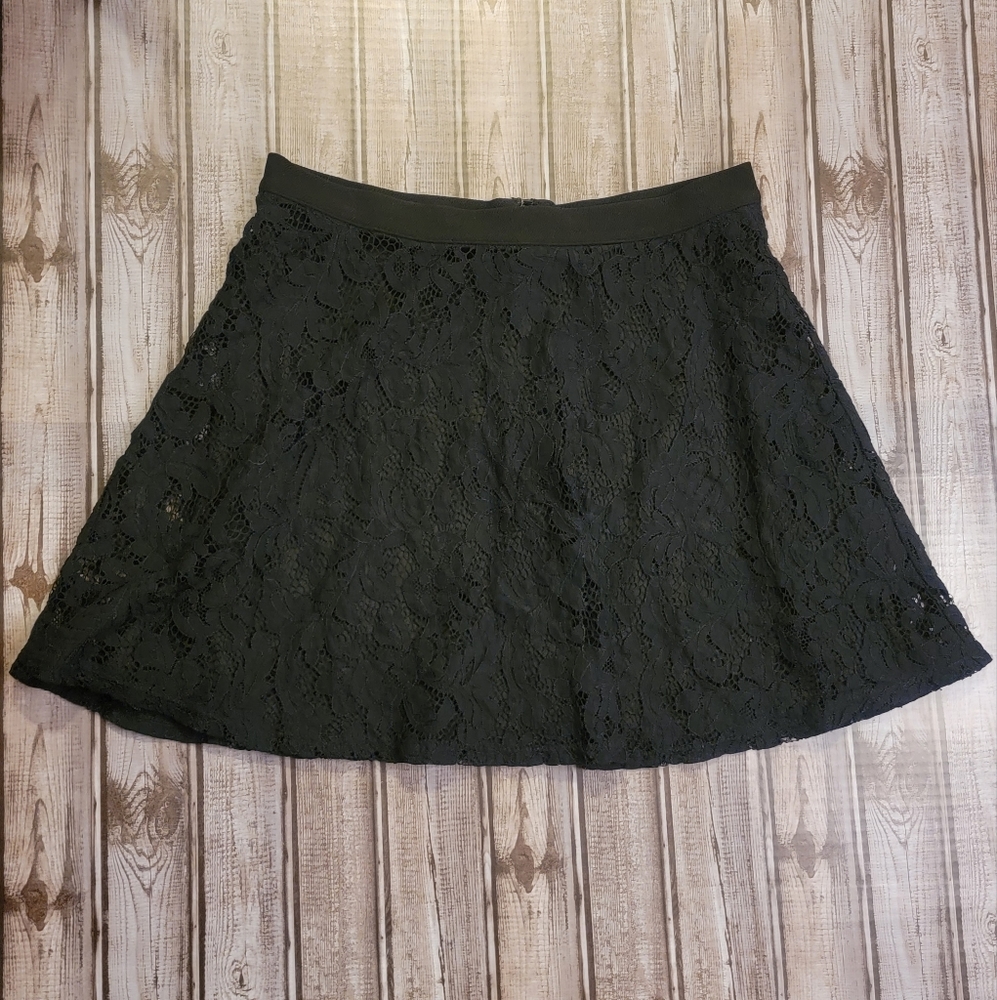 As U Wish Black Lace Skirt Size 11